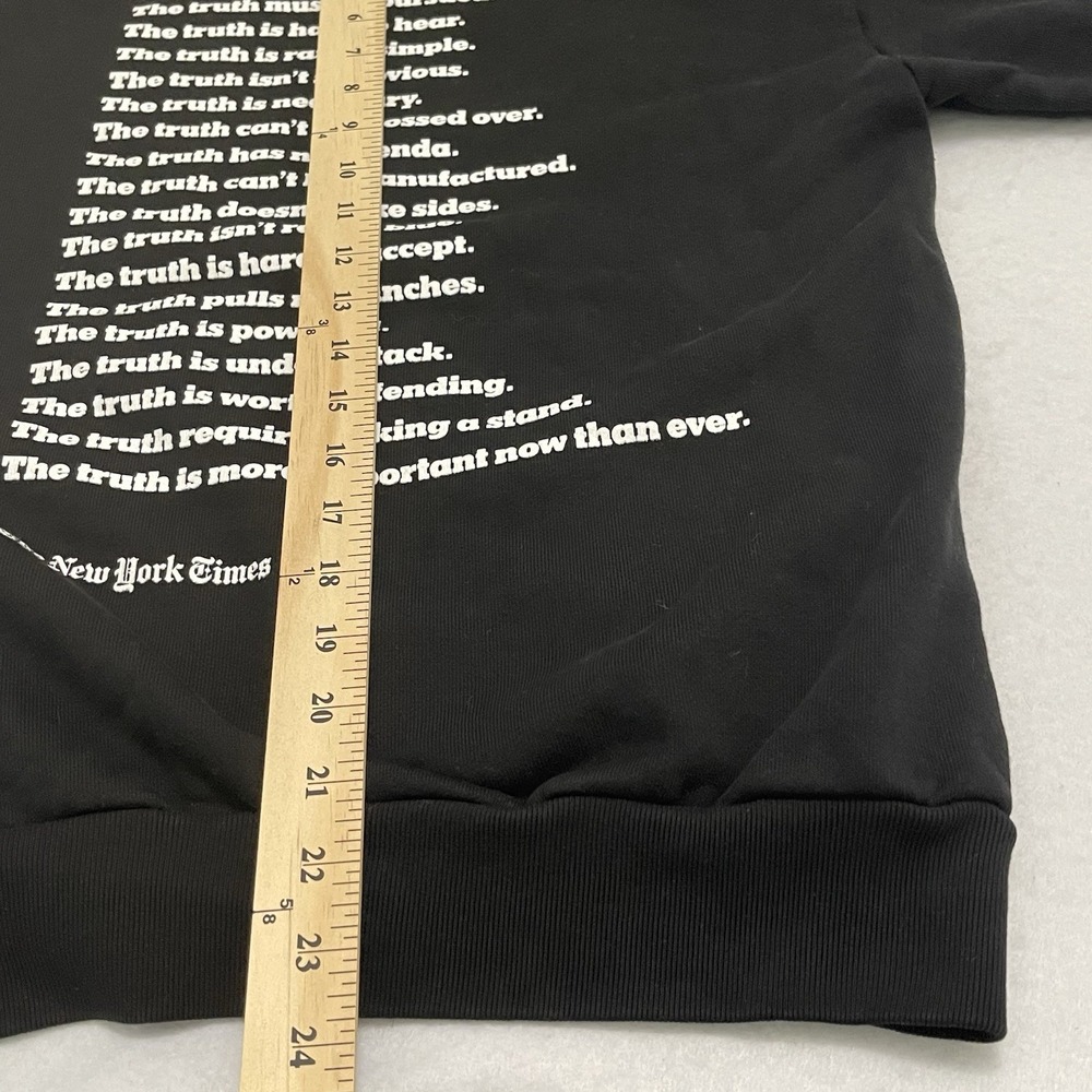 The New York Times The Truth Hoodie Black Pullover Sweatshirt Size XS - Picture 7 of 10